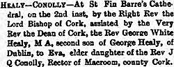 Healy Conolly marriage 2 June 1892 - Cork Constitution - Saturday 04 June 1892   British Newspaper Archive.250